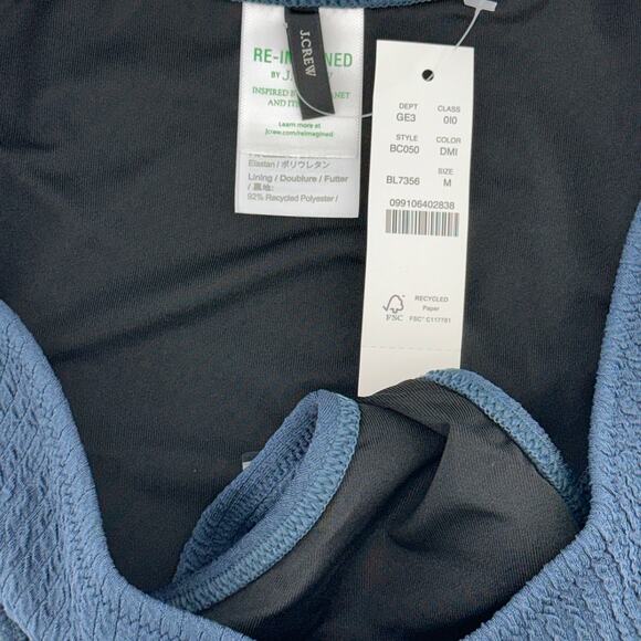 J. Crew Curved Waist Cheeky Bikini Bottom in Blue Size Medium NWT - Picture 3 of 3